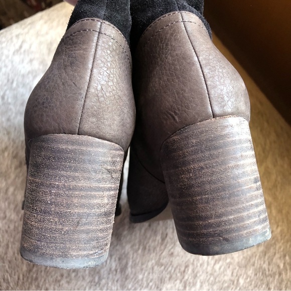 Nine West Dale ankle boot nubuck and suede leather dark chocolate color 7.5 - Picture 5 of 9